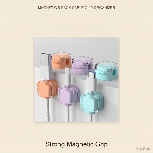 Magnetic 6-Pack Cable Clip Organizer