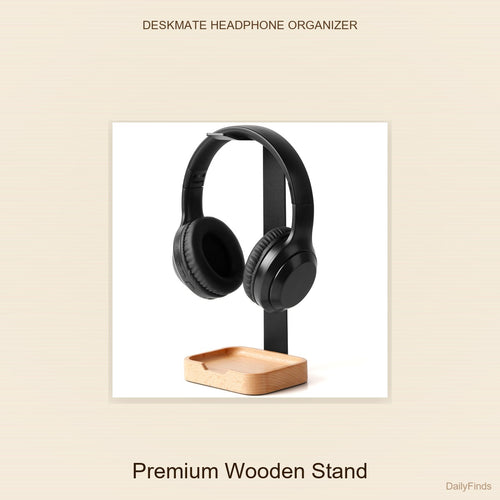 DeskMate Wooden Headphone Organizer