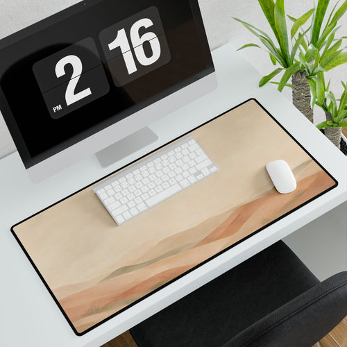 Terracotta Dune Desk Mat — Panoramic Warm Minimalist Keyboard Mat, Boho Desk Setup - DailyFinds