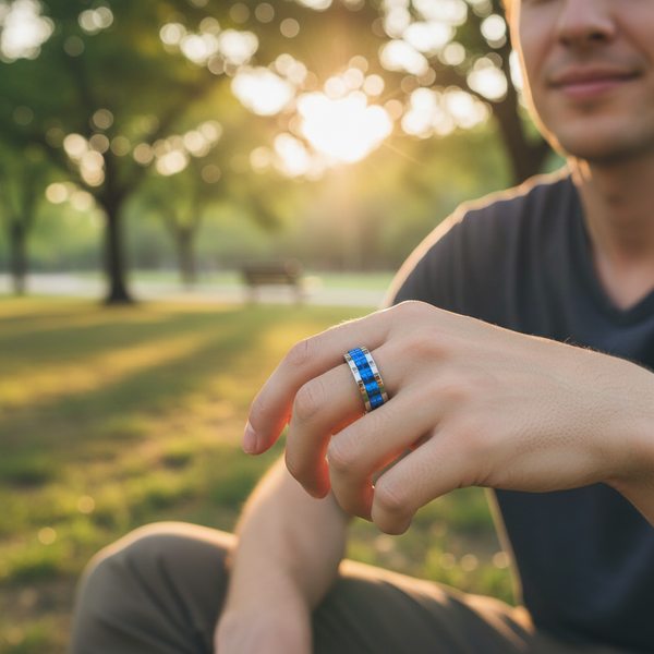 Titanium Gear Fidget Ring