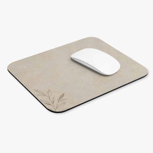 Greige Travertine Mouse Pad — Neutral Stone Aesthetic Desk Accessory - DailyFinds